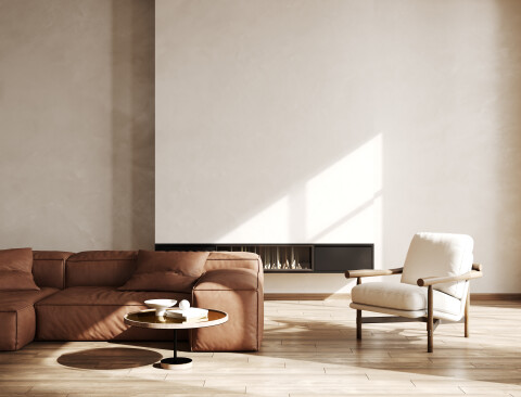 Modern brown couch with white armchair interior 2026 03 16 05 05 53 utc